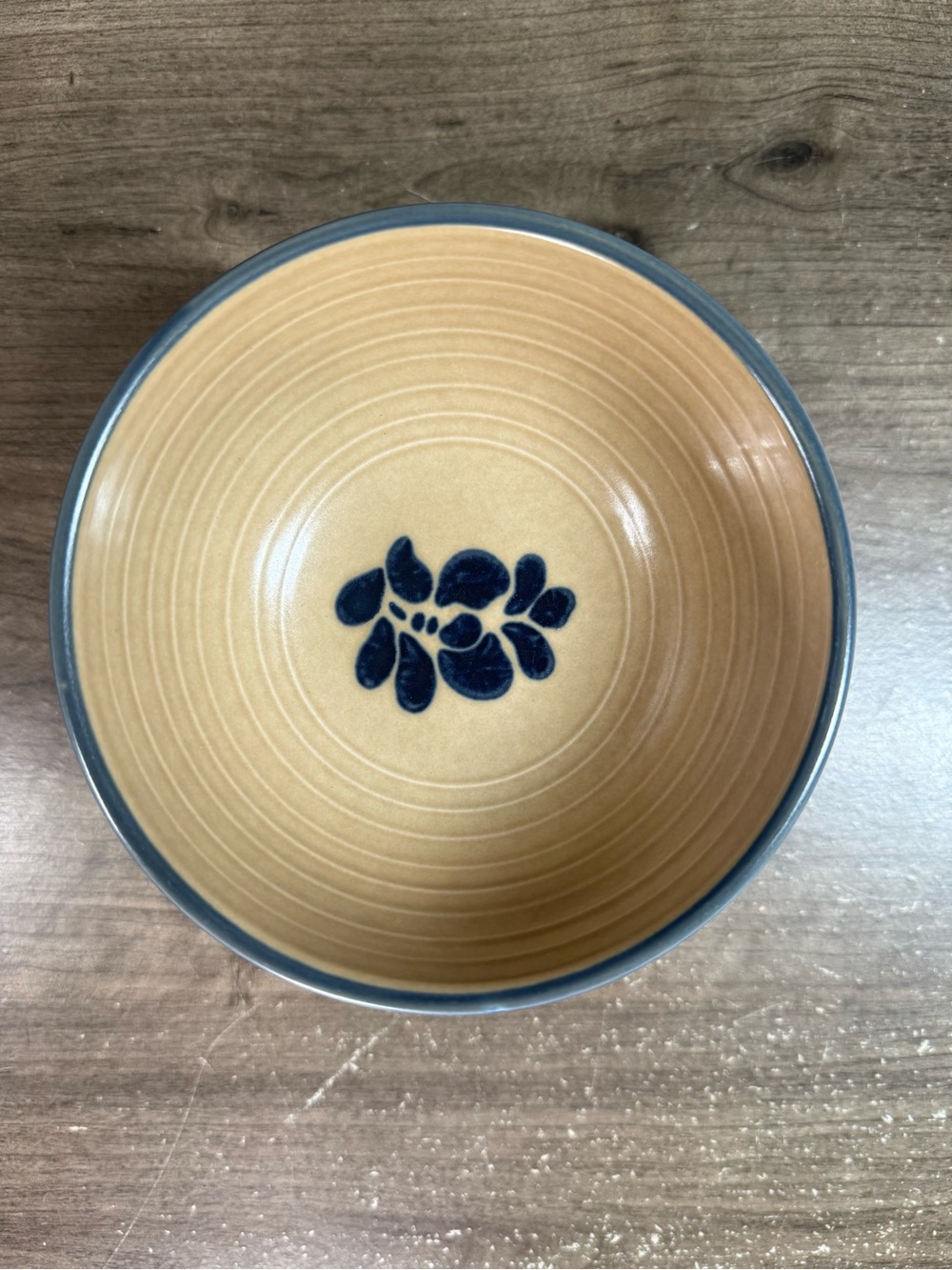 (4) Vintage Pfaltzgraff Folk Art 5.25” Cereal Soup Bowls USA Made Blue Floral